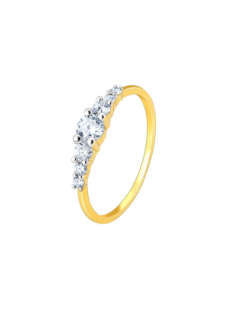 Giva 18K Yellow Gold Sparkles All The Way Diamond Ring  Indian - 12  Us - 6 Gifts For Women & Girls : GDLR09