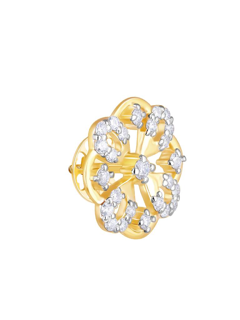 Giva 14K Yellow Gold Mesmerising Flower Diamond Earrings : GDLER066