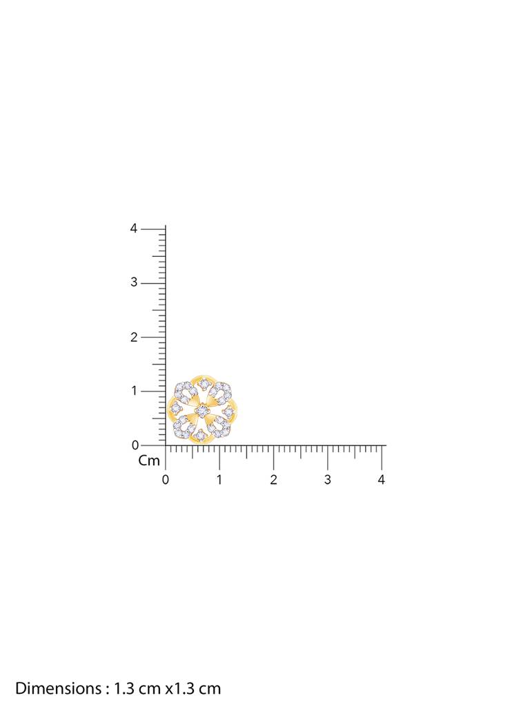 Giva 14K Yellow Gold Mesmerising Flower Diamond Earrings : GDLER066