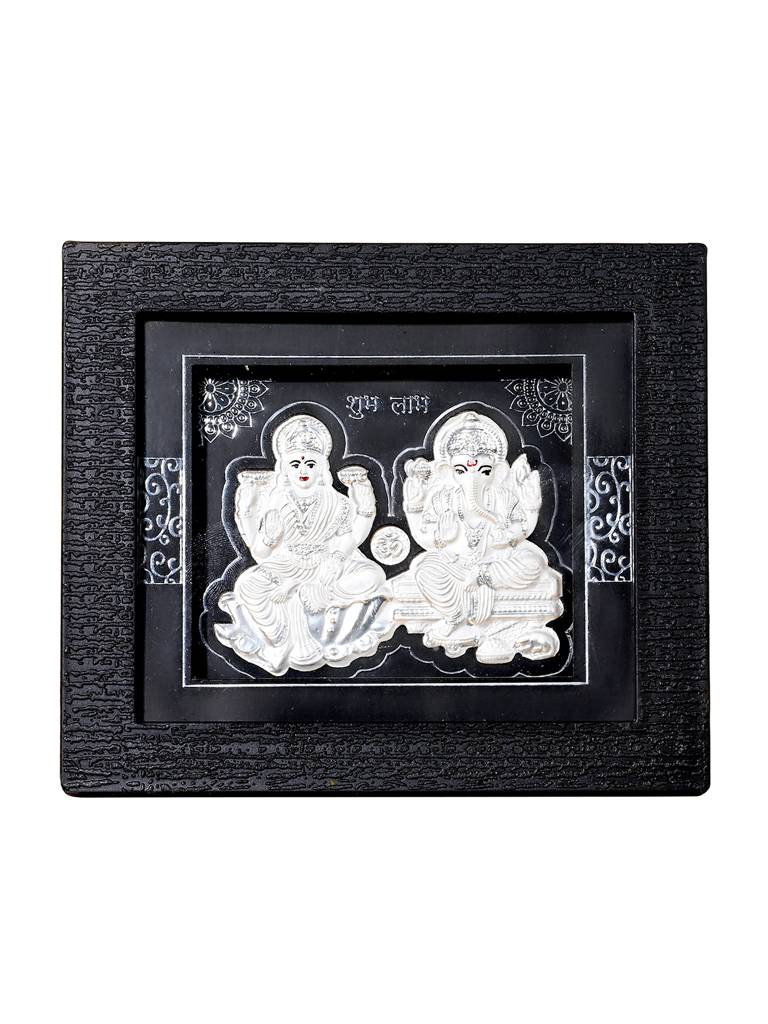 999 Silver Laxmi Ganesh Blessings Idol : GGFT31