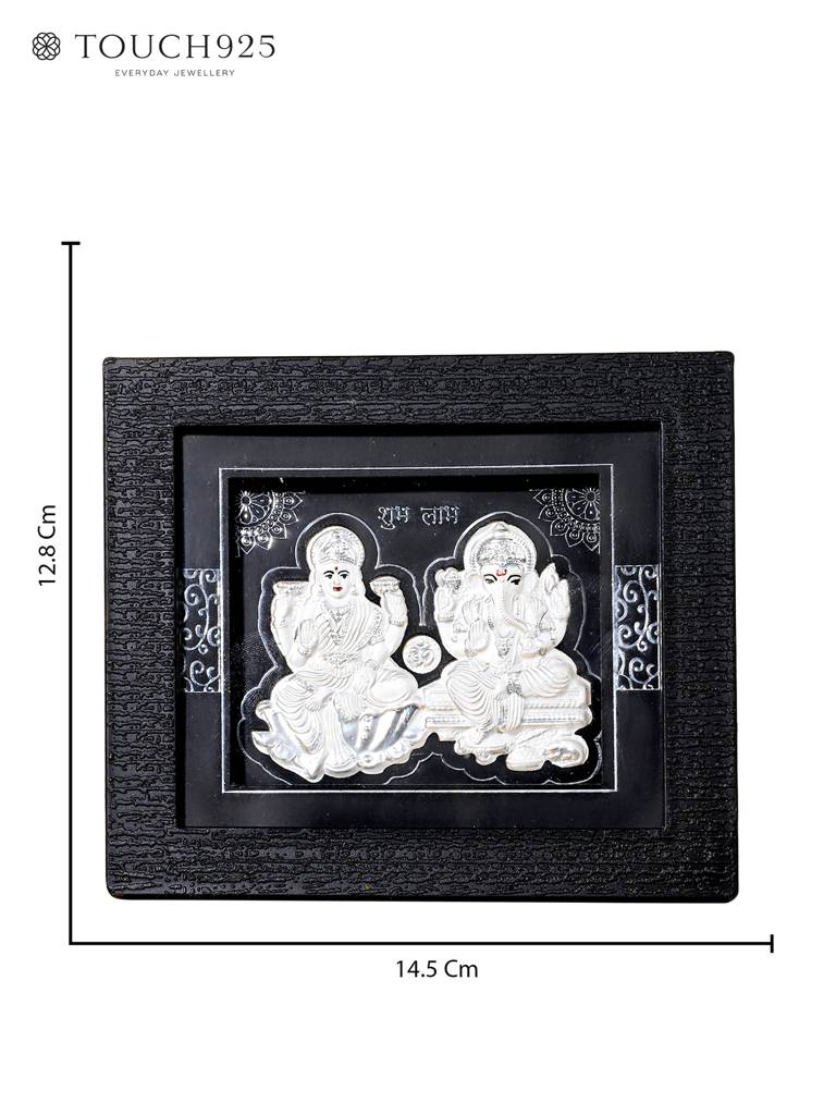 999 Silver Laxmi Ganesh Blessings Idol : GGFT31