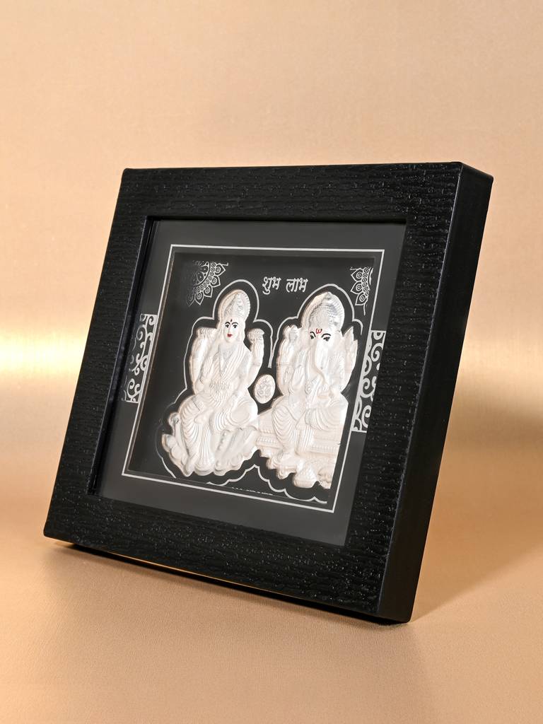 999 Silver Laxmi Ganesh Blessings Idol : GGFT31