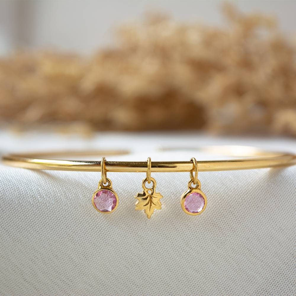 Blush Pink Sapphire 18K Gold Flexible Bangle : GHCSBG-7150