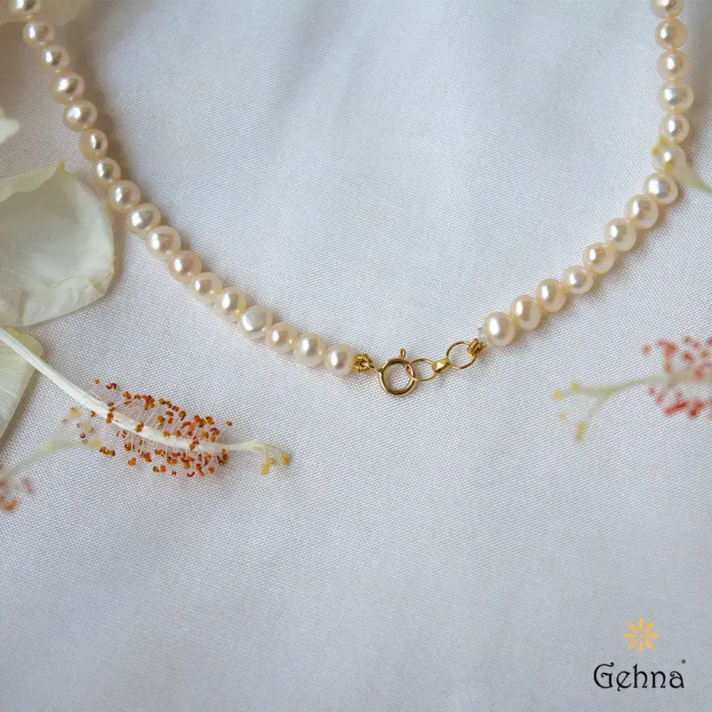 Opulent Pearls & Coral 18K Gold Chain : GHCSCH-5483