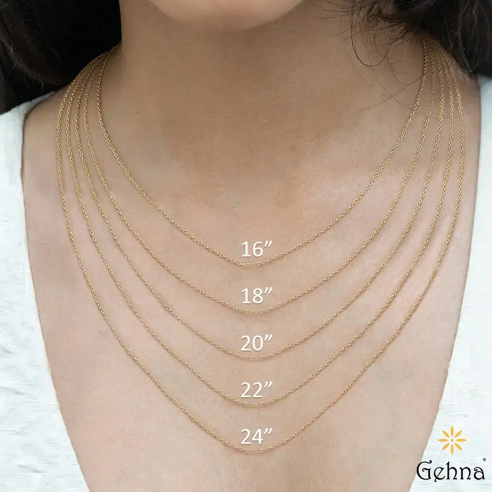 Nine-Gem Wonder Navaratna 18K Gold Chain : GHCSCH-6699_16
