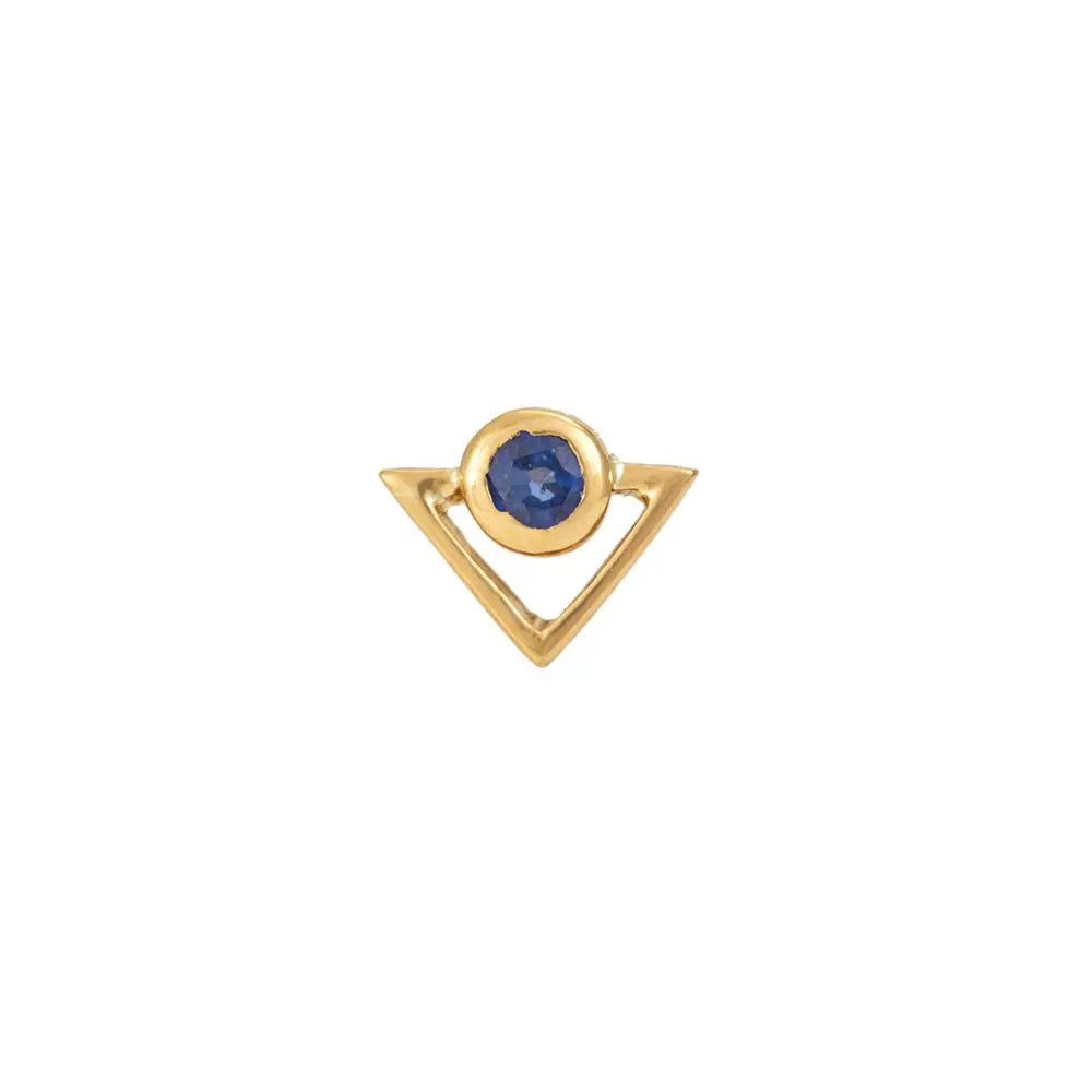 Dramatic Blue Sapphires 22K Gold Nosepin : GHCSNP-828