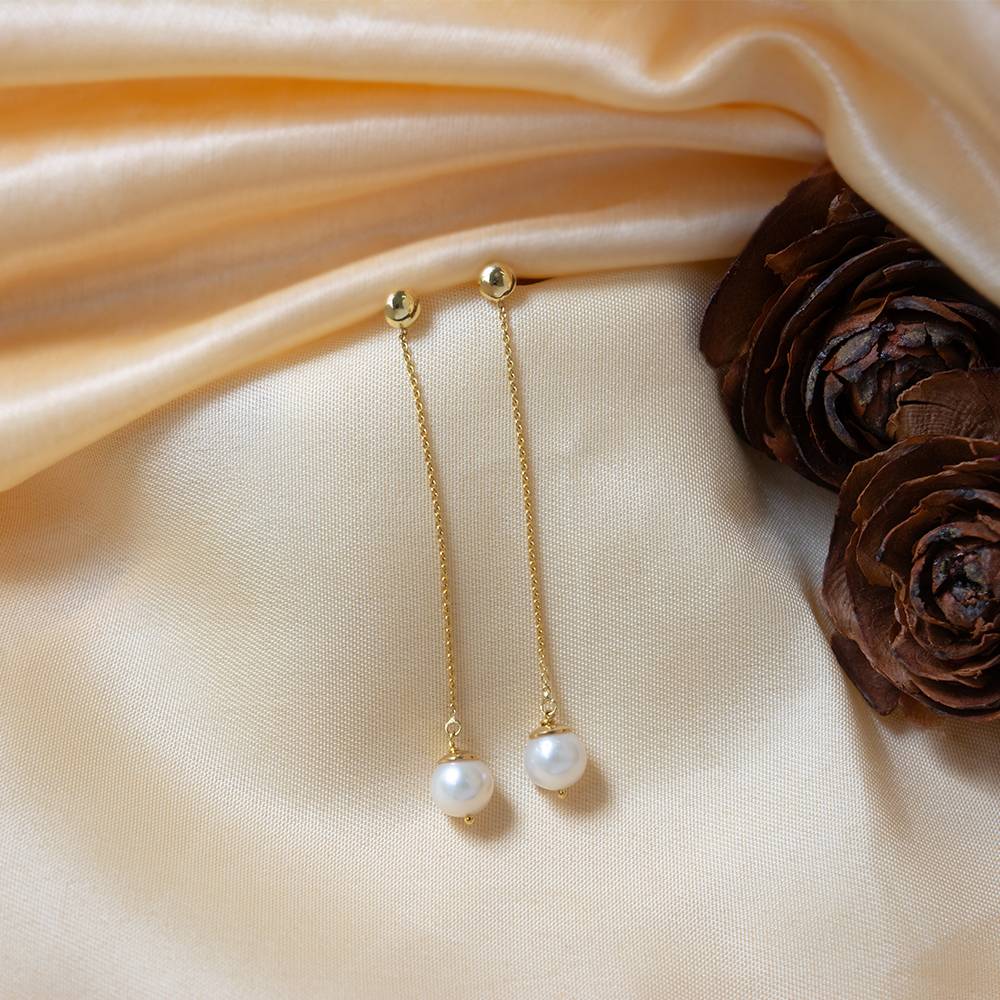 Dandy Pearl 18K Gold Drop Earring : GHCUCSER-2648