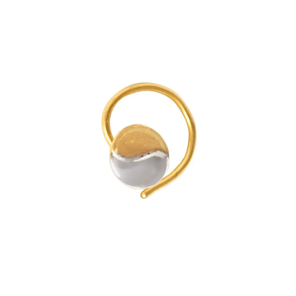 Trendy Minimalist 22K Gold Nosepin : GHGLNP-756