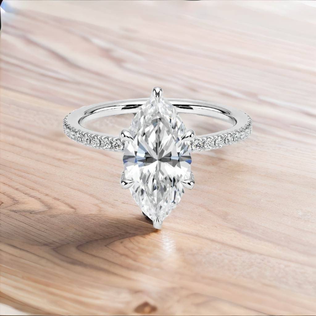 Arrow Pawn 0.50Ct Moissanite Engagement Ring : GJRG0013