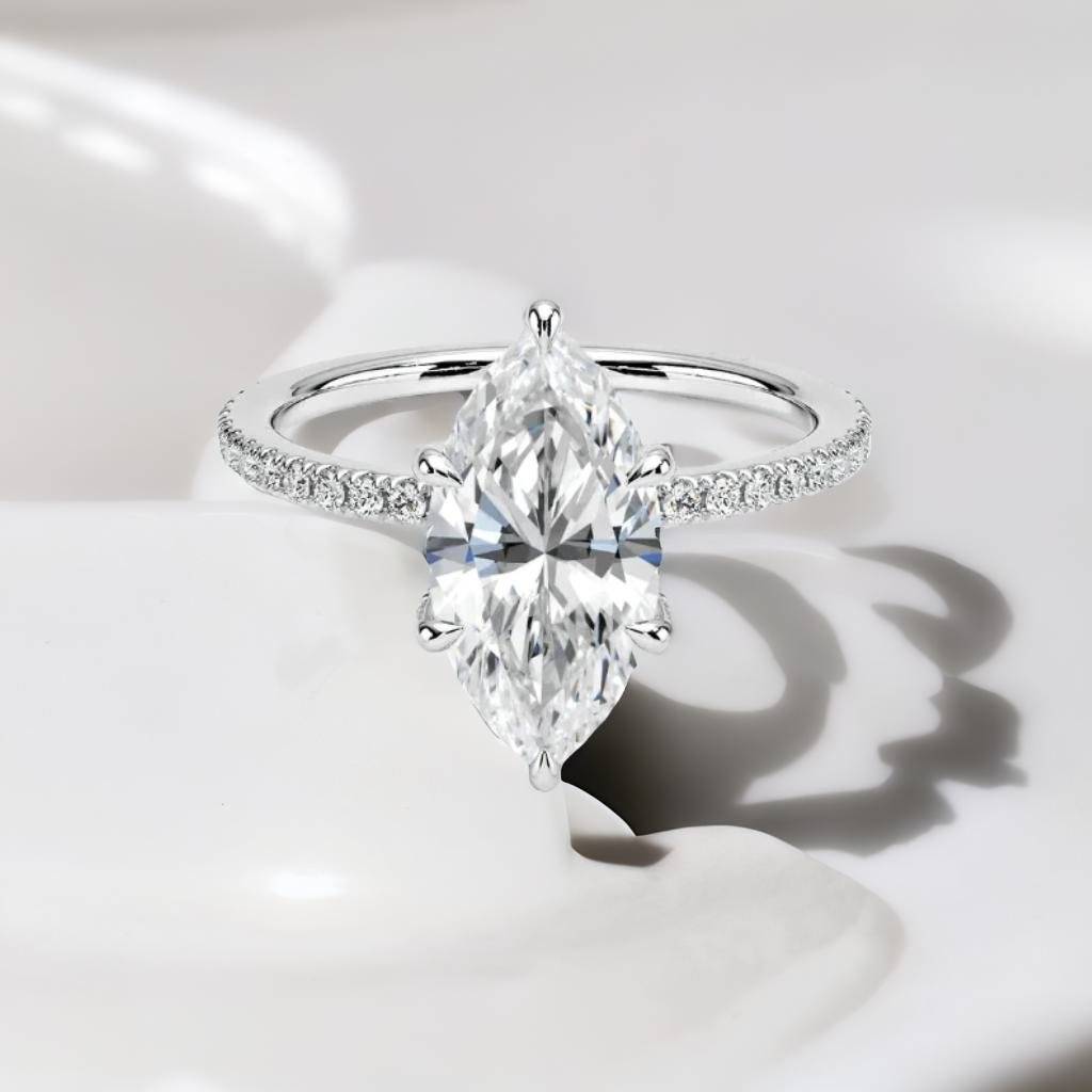 Arrow Pawn 0.50Ct Moissanite Engagement Ring : GJRG0013