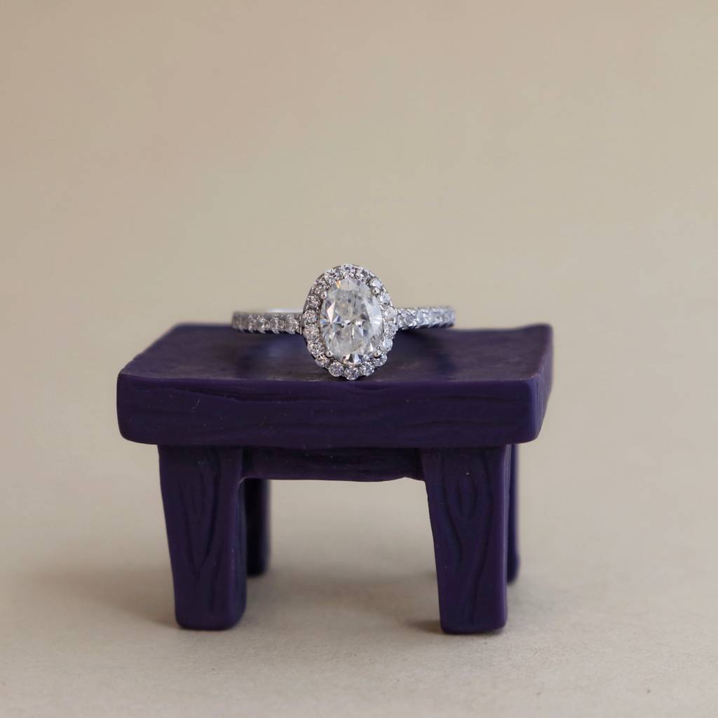 Celestial 1.6Ct Moissanite Halo Ring : GJRG0015