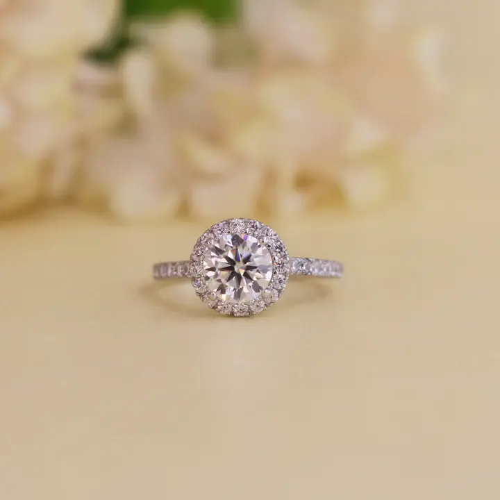 Monroe 1.4Ct Moissanite Halo Ring : GJRG0026