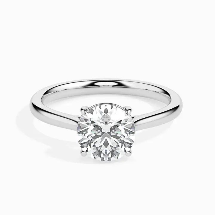 Adyant 1Ct Round Moissanite Solitaire Ring : GJRG0027