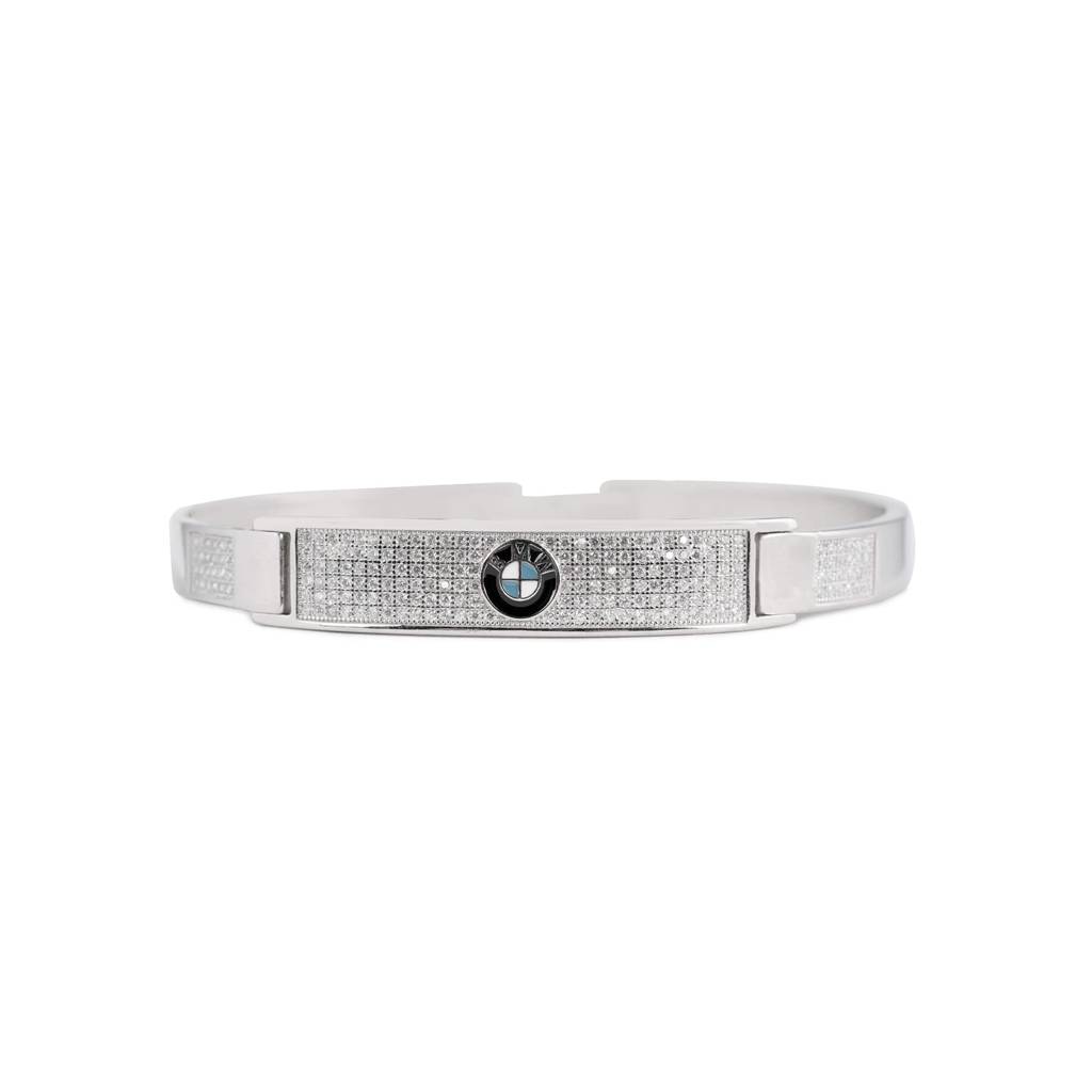 Silver Cz Bmw Logo Kada