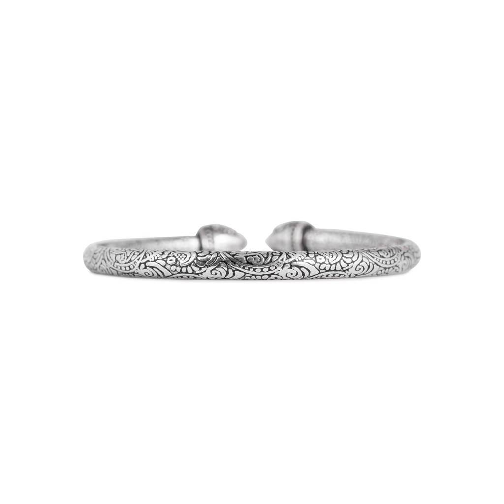Silver Cuff Boho Oxidised Kada