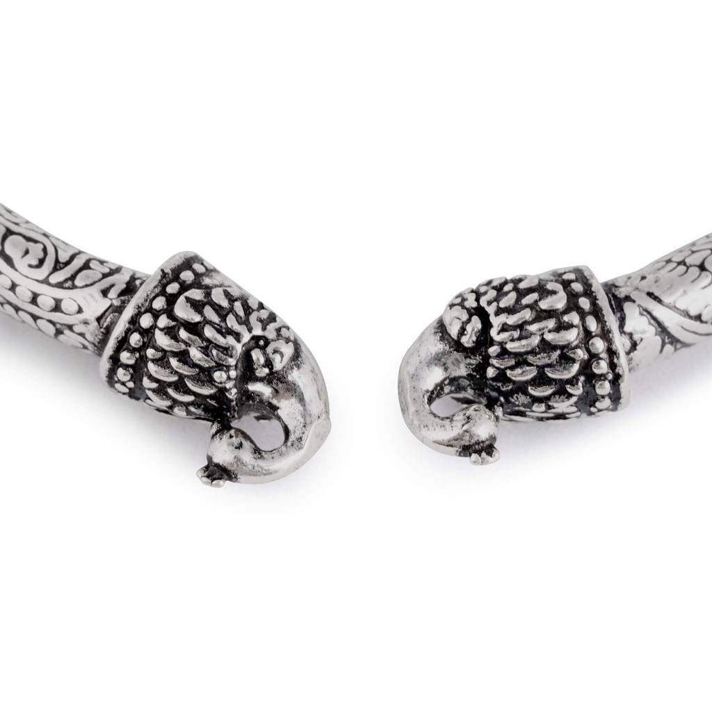 Silver Cuff Boho Oxidised Kada