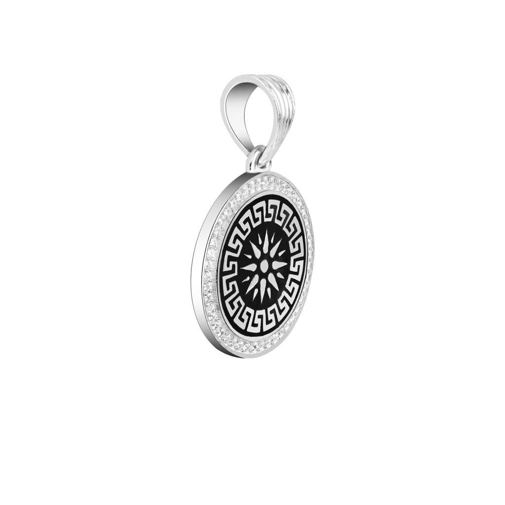 Spiked Circle Silver Locket : GL94