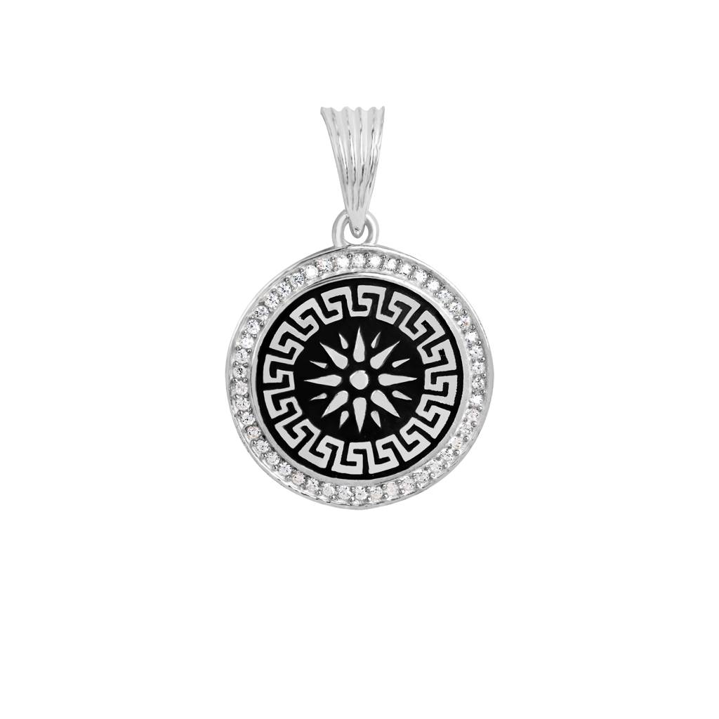 Spiked Circle Silver Locket : GL94