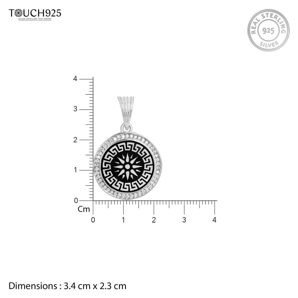 Spiked Circle Silver Locket : GL94