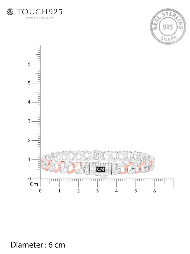 Dual Luxe Link Silver Kada : GLLB1201