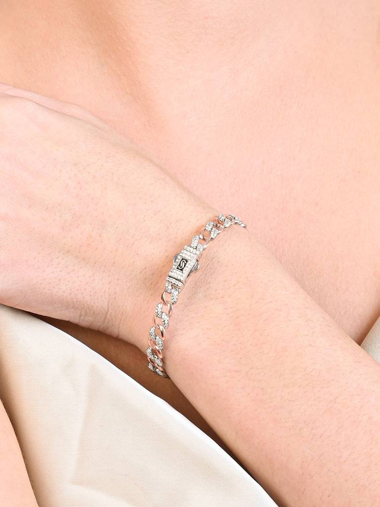 Dual Luxe Link Silver Kada : GLLB1201