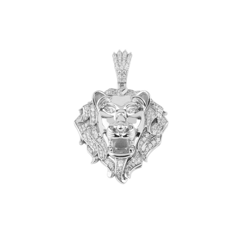 Majestic Roar Zircon Studded Silver Locket