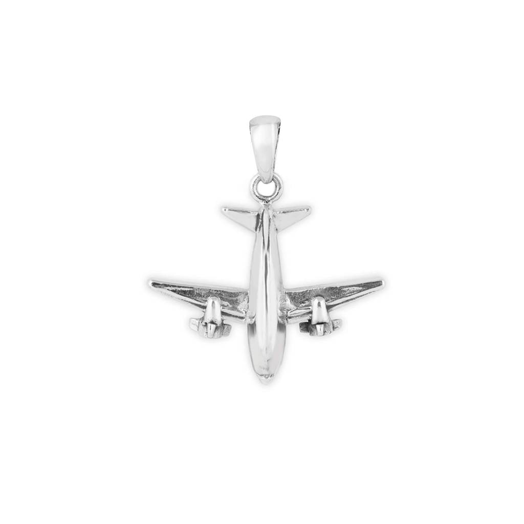 Sky-Bound Air Plane Silver Locket