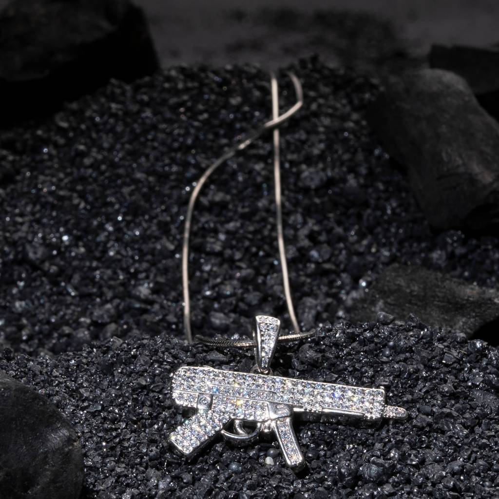 Firearm Elegance Zircon Studded Locket