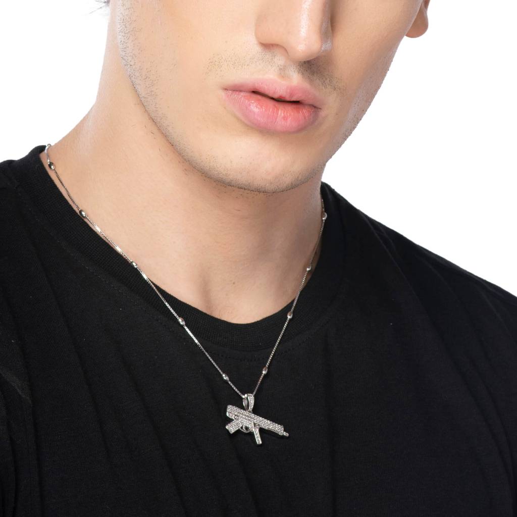 Firearm Elegance Zircon Studded Locket
