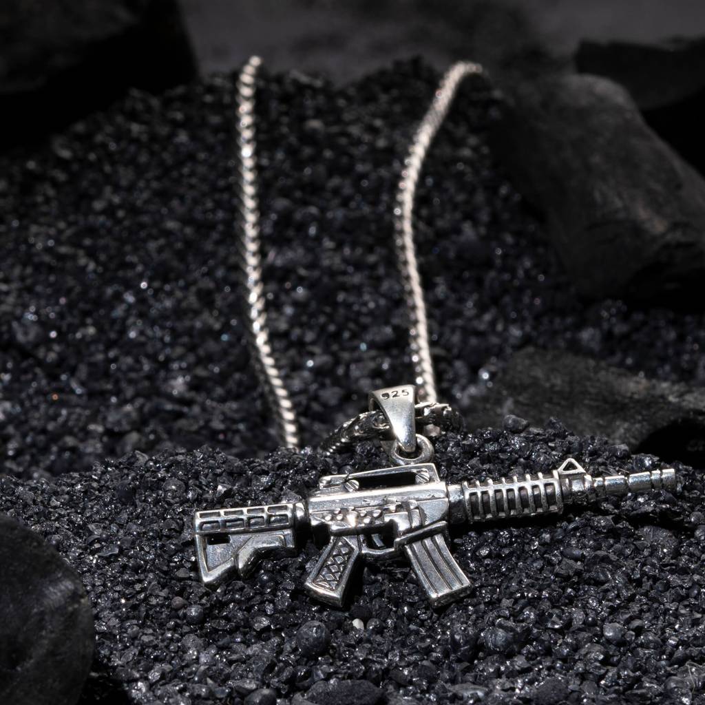 Silver M4 Gun Locket