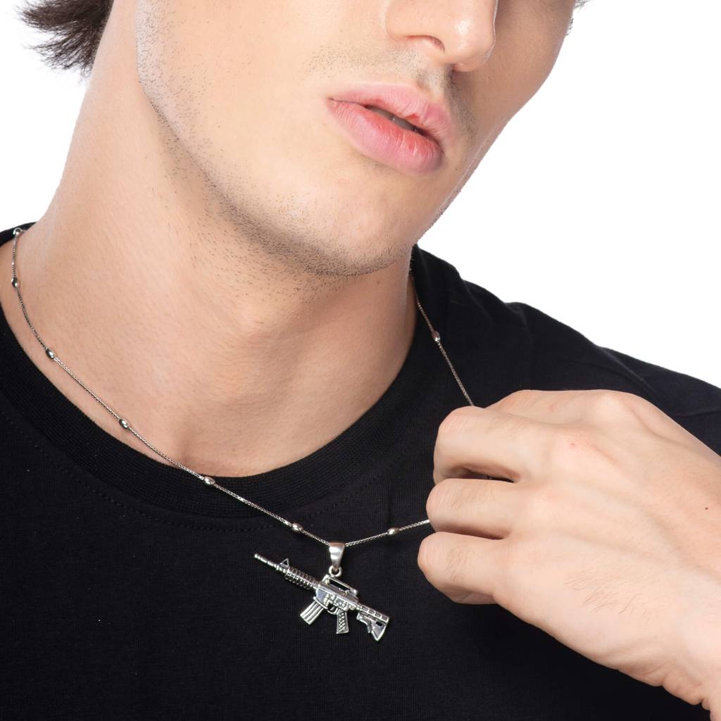 Silver M4 Gun Locket