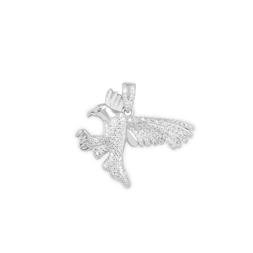 Eagle Majesty Zircon Studded Silver Locket