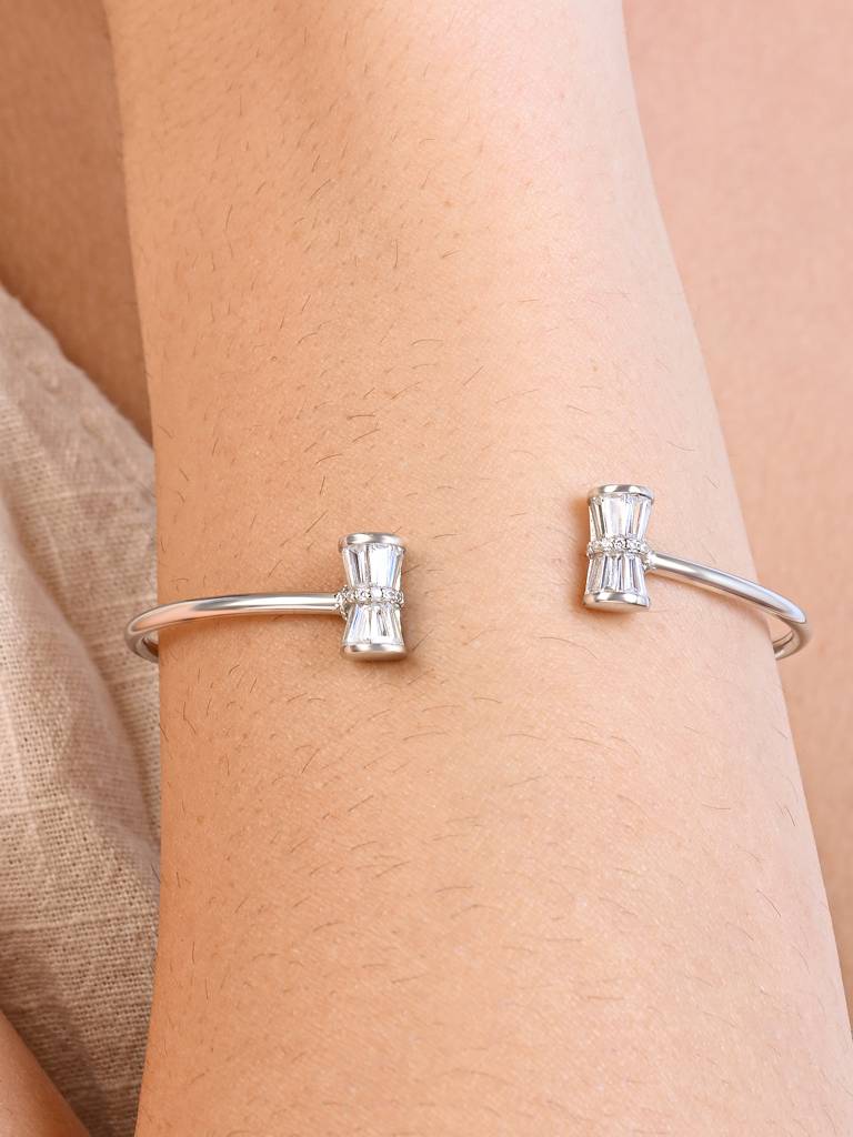 Baguette Grace Classic Silver Kada : GMLB1234