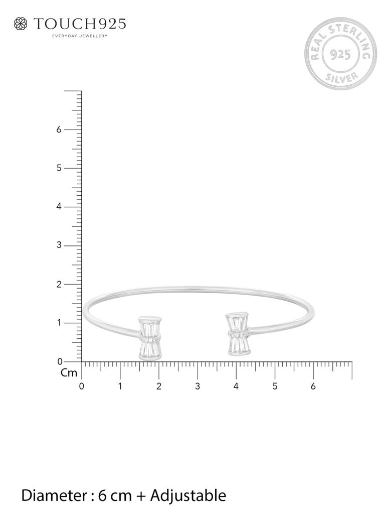 Baguette Grace Classic Silver Kada : GMLB1234