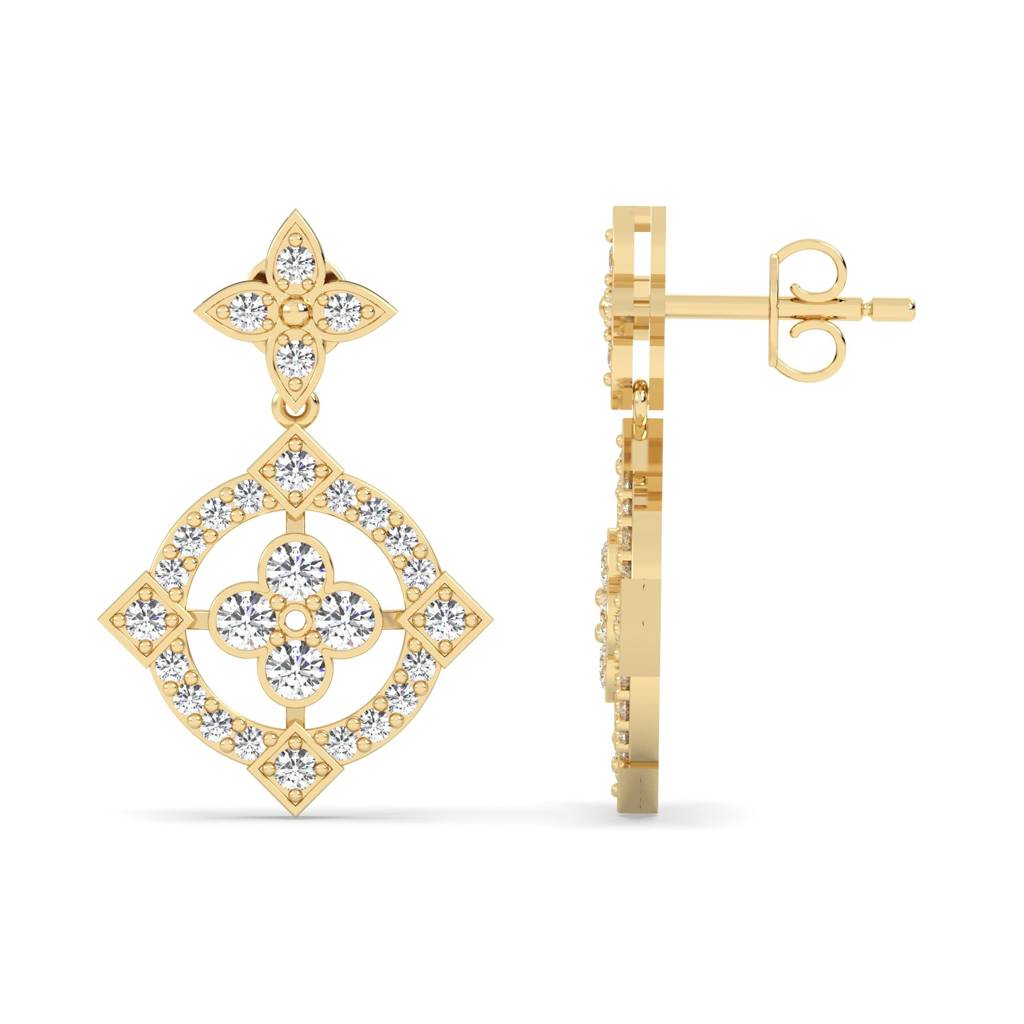 Round Quad Drop Earrings : SFJ0525SDER-031