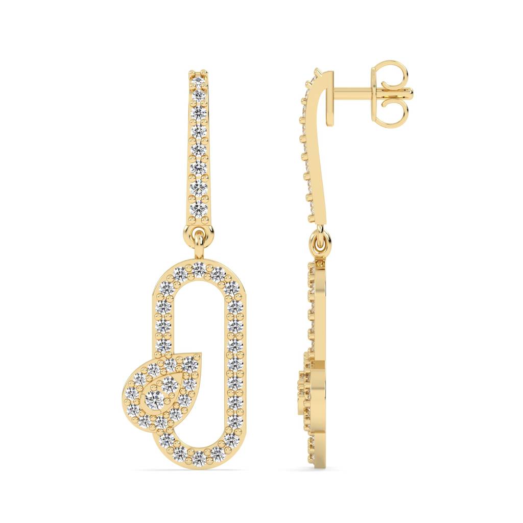 Cylindrical Pear Drop Earrings : SFJ0525SDER-026