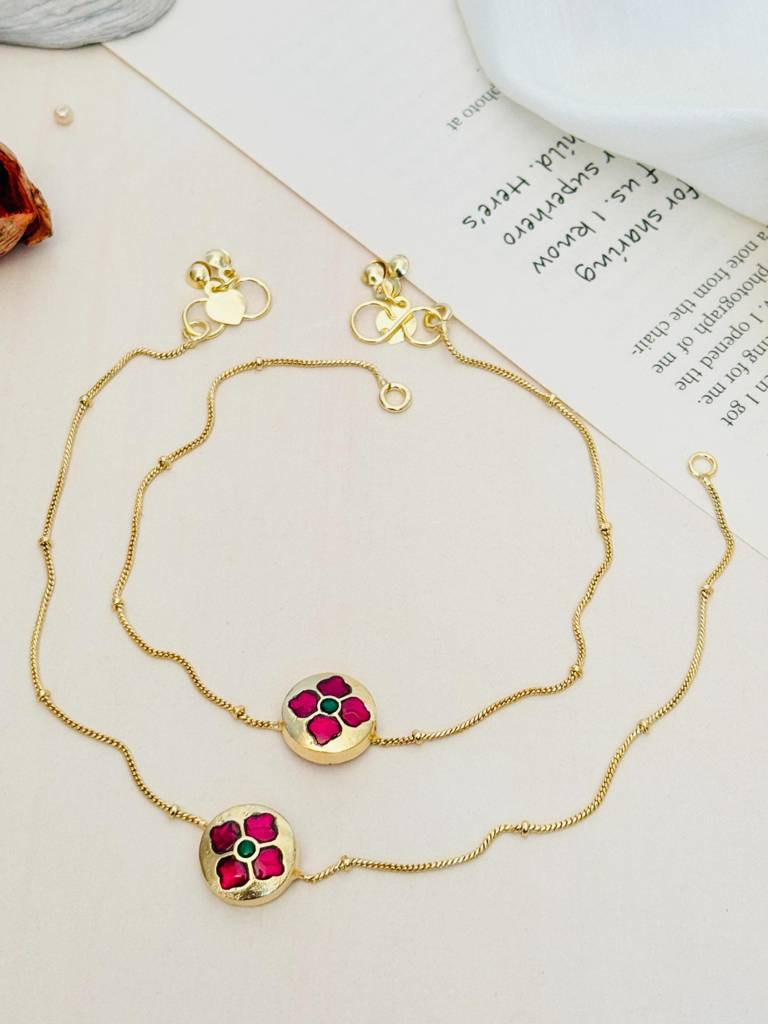 Silver Oxidized Toe Ring Anklet Combo : GPAnkKrisha