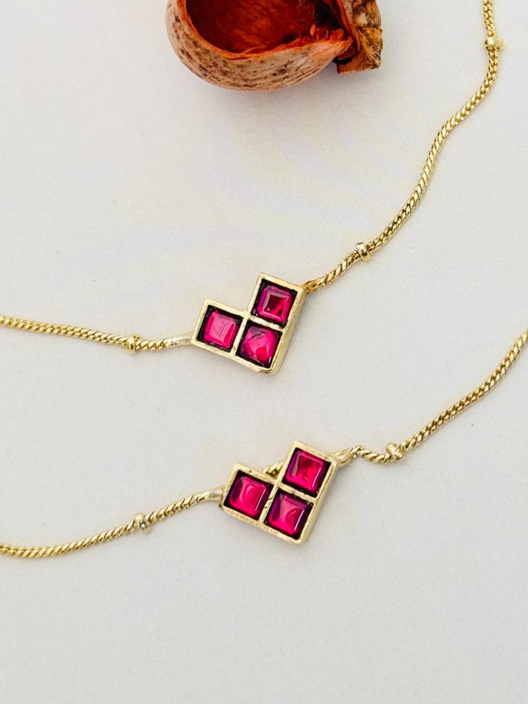 Enchanting Pachi Kundan Daily Wear Gold-Pink Plated Anklet-Gpanksakhir01 : GPAnkSakhiR01