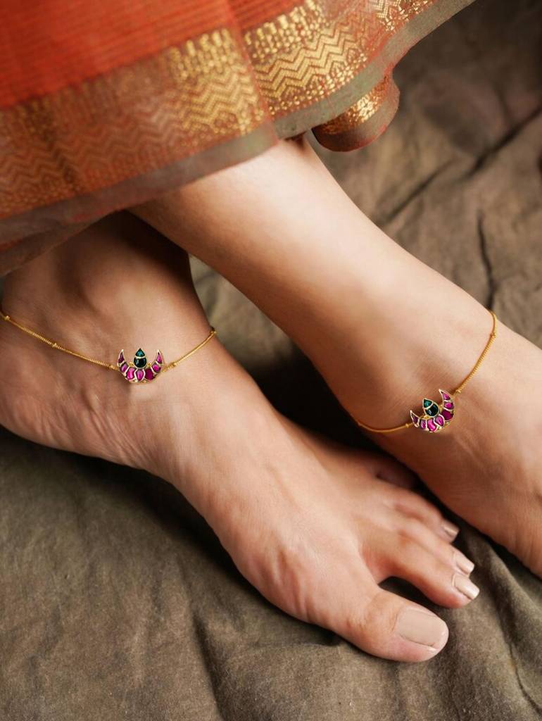 Minimalist Dailywear Gold Plated Anklets : GPAnkVanki