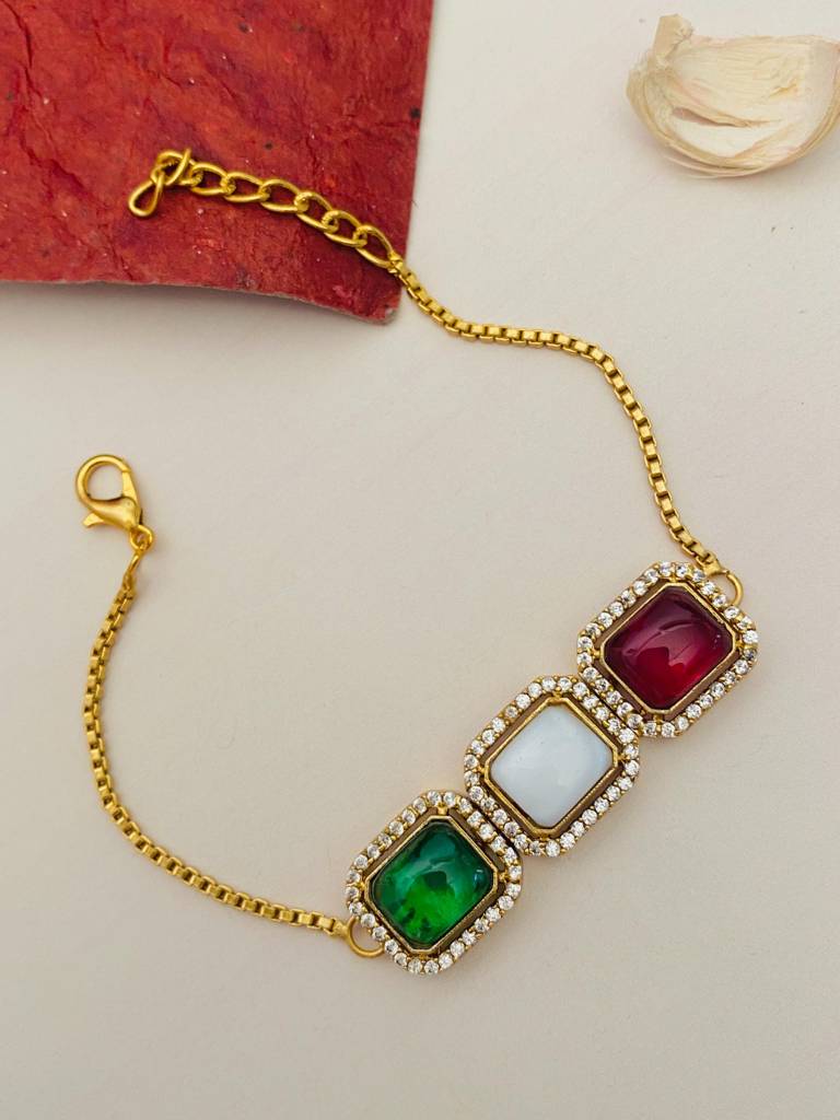 High Quality Gold Plated Hand Bracelet : GPBracelet3D