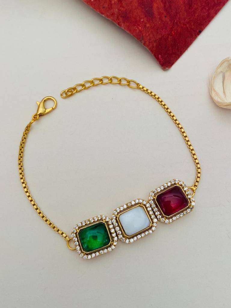 High Quality Gold Plated Hand Bracelet : GPBracelet3D