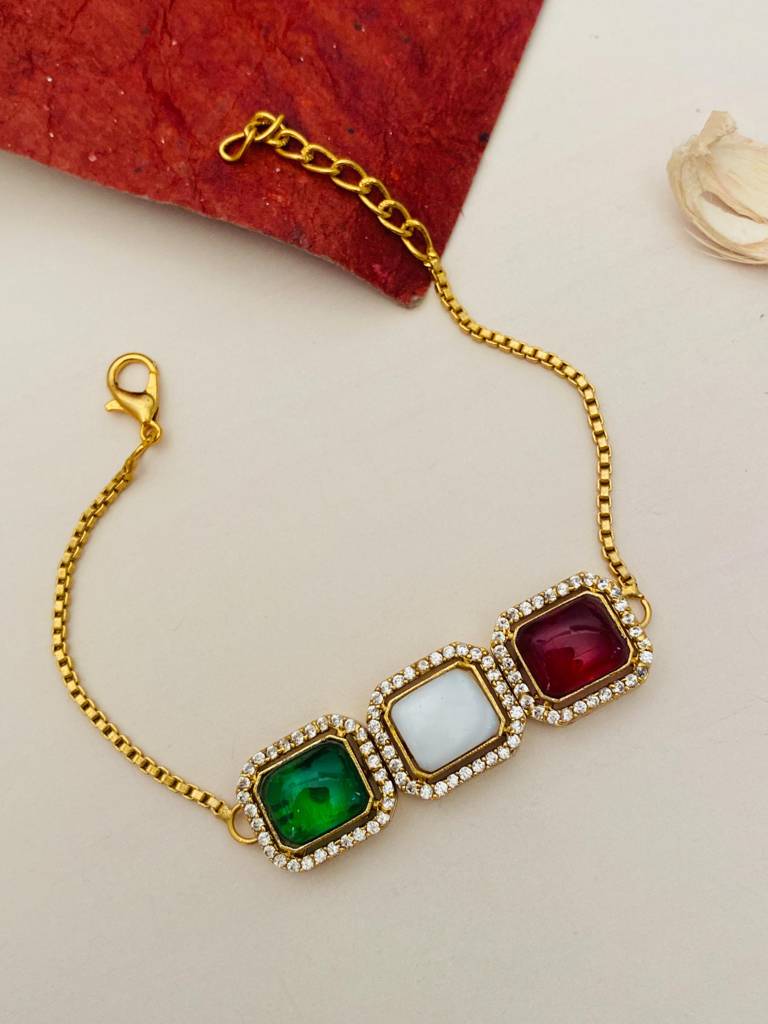 High Quality Gold Plated Hand Bracelet : GPBracelet3D