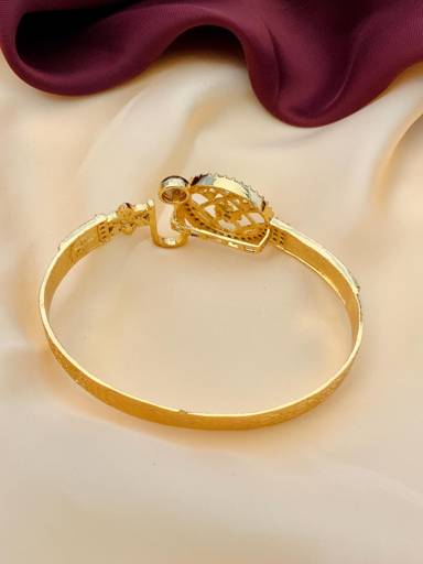 Gold Plated Meenakari American Diamond Statement Bracelet For Women : GPBraceletMeenakari02