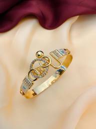 18K Gold Plated Meenakari American Diamond Statement Bracelet For Women : GPBraceletMeenakari03