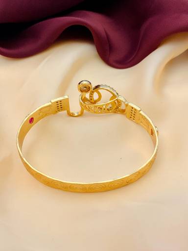 18K Gold Plated Meenakari American Diamond Statement Bracelet For Women : GPBraceletMeenakari03