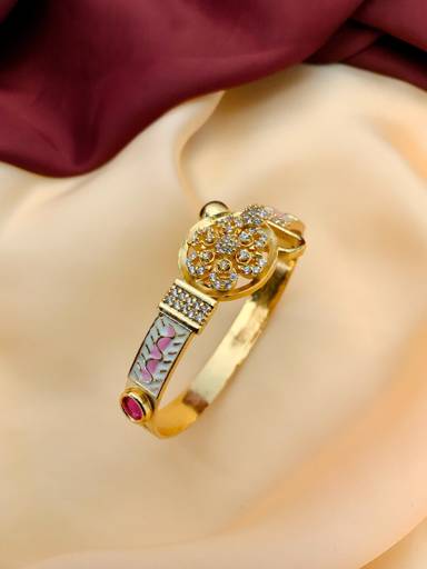 Hand Paint Meenakari American Diamond Statement Bracelet : GPBraceletMeenakari08