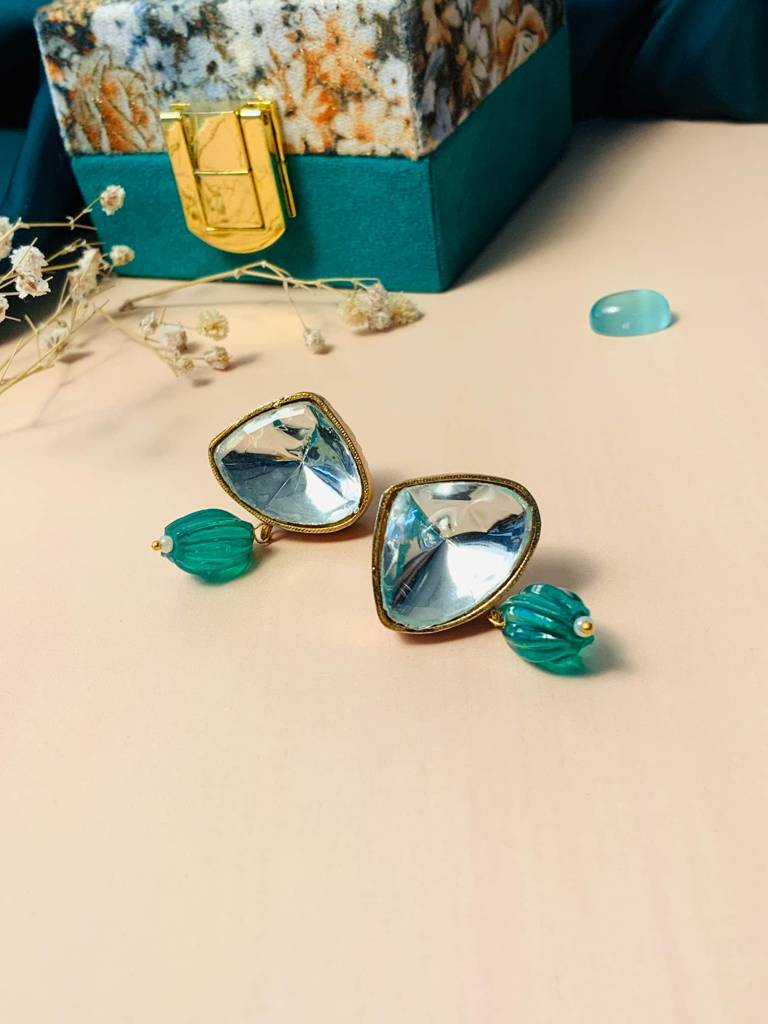 Dailywear Gold Plated Earring : GPCasperE04Green