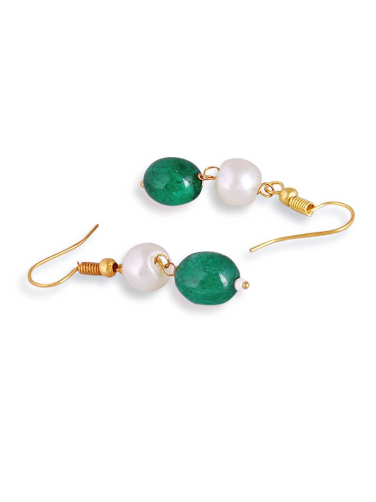 Gold Plated Jaipuri Multi Colour Bead Chocker Necklace With Pair Of Earrings : GPChokerJaipuriPearl