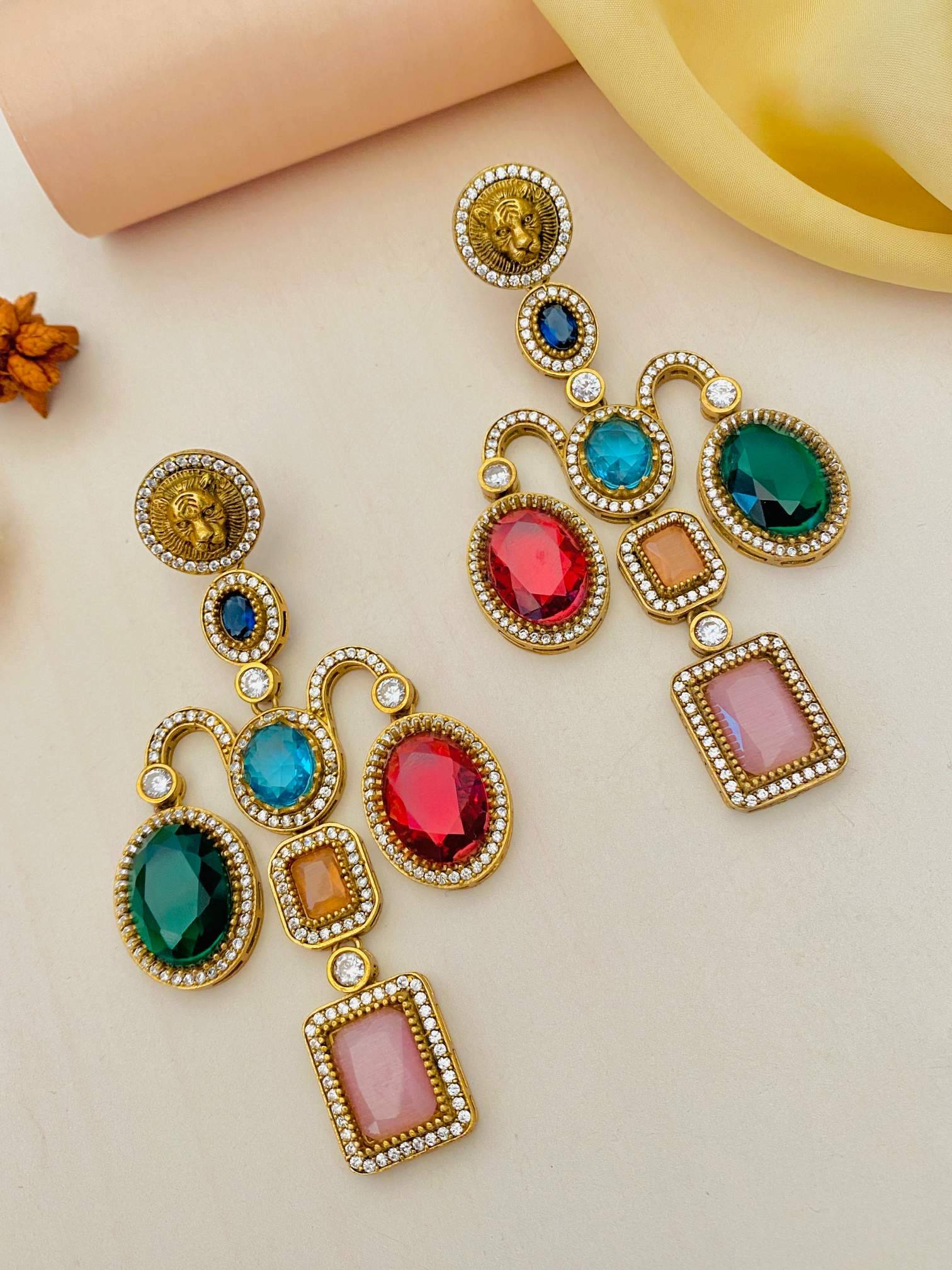 Long Gold Plated Earring : GPEarringSabyasachiHeavy