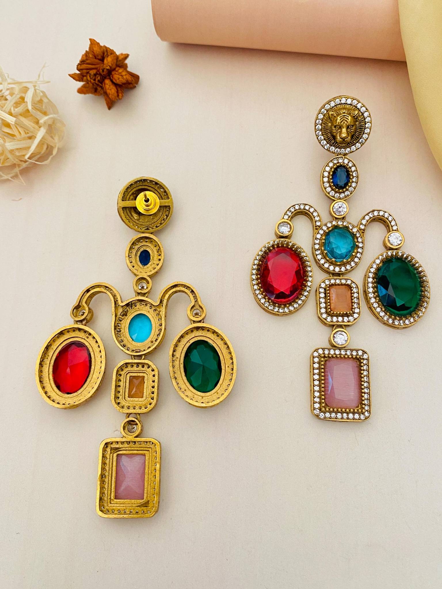 Long Gold Plated Earring : GPEarringSabyasachiHeavy